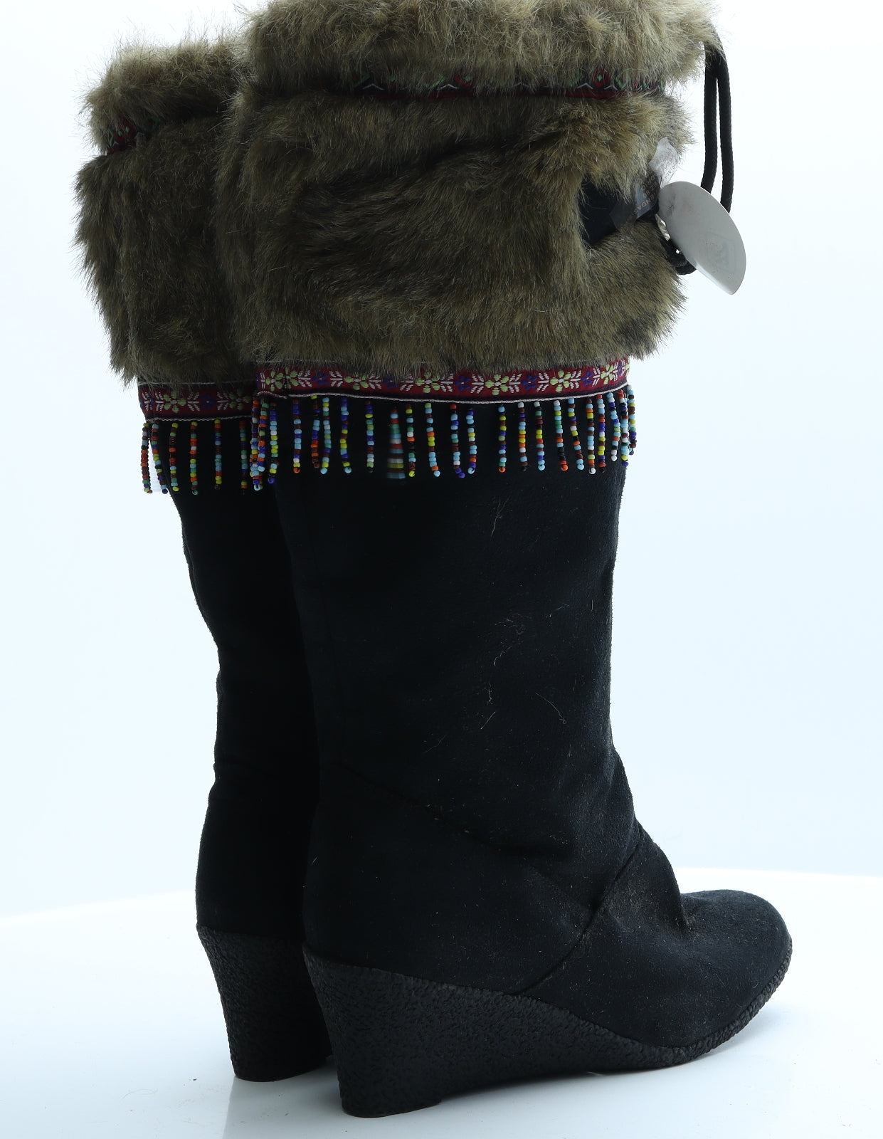 Primark Womens Black  Polyester Platform Boot 8