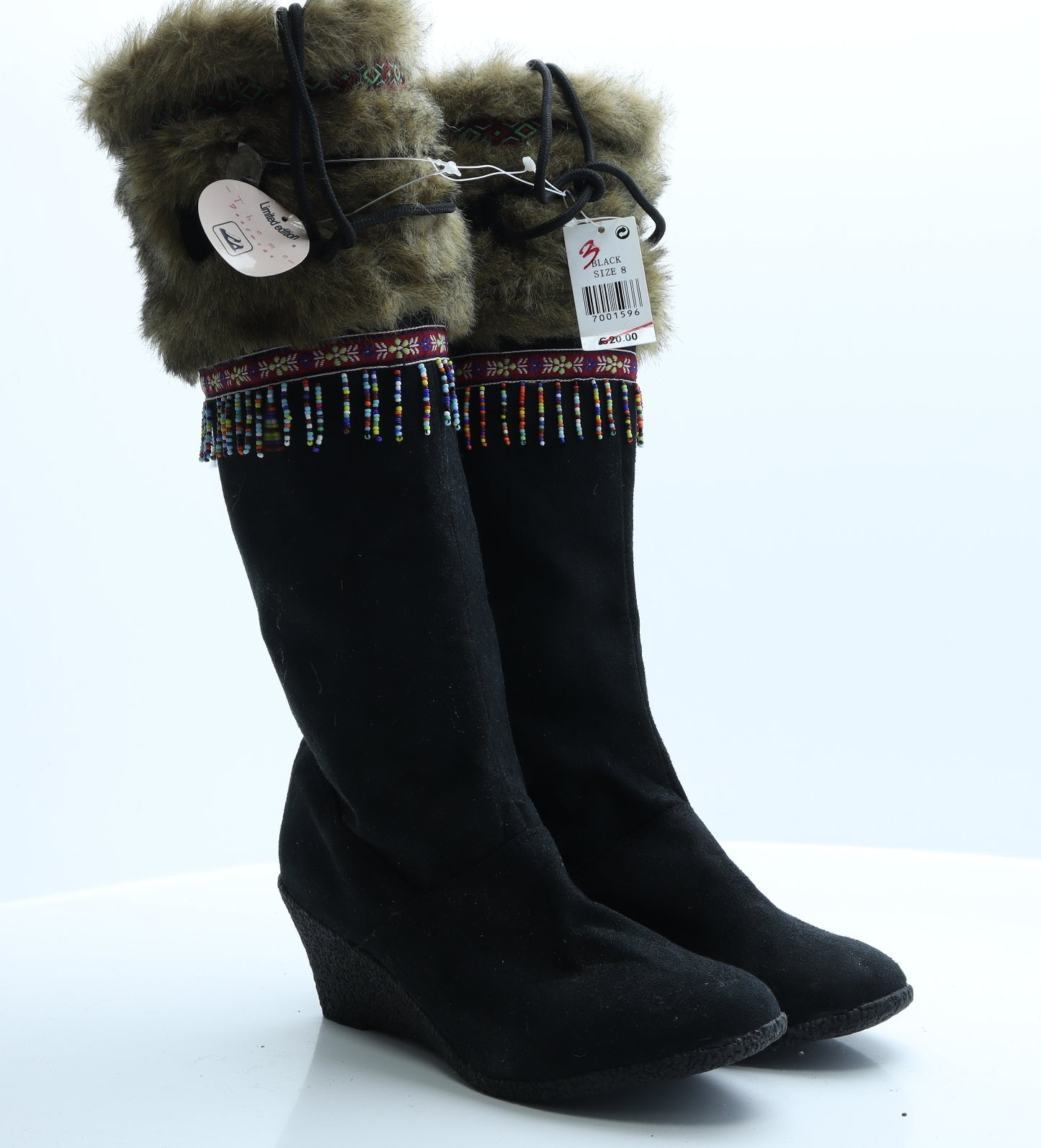 Primark Womens Black  Polyester Platform Boot 8