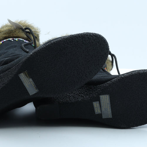 Primark Womens Black  Polyester Platform Boot 8