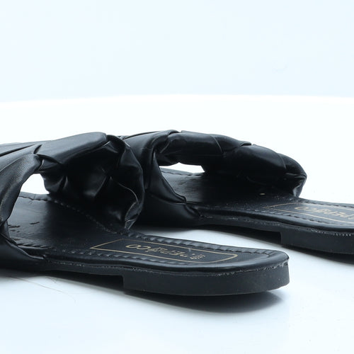 Pep&Co Womens Black  Polyester Mule Flat 4 37