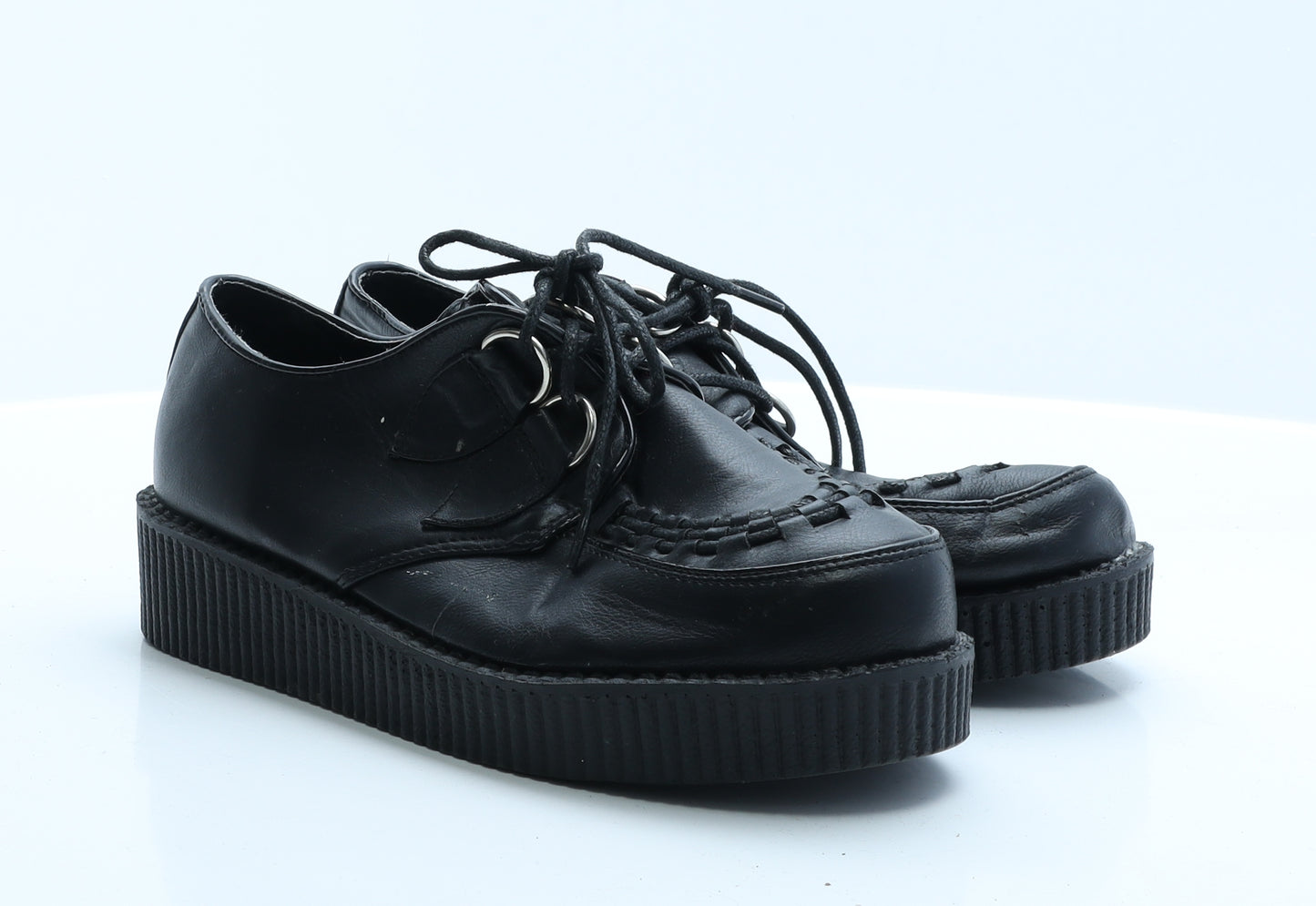 Spot On Womens Black  Polyester Oxford Casual 5 38