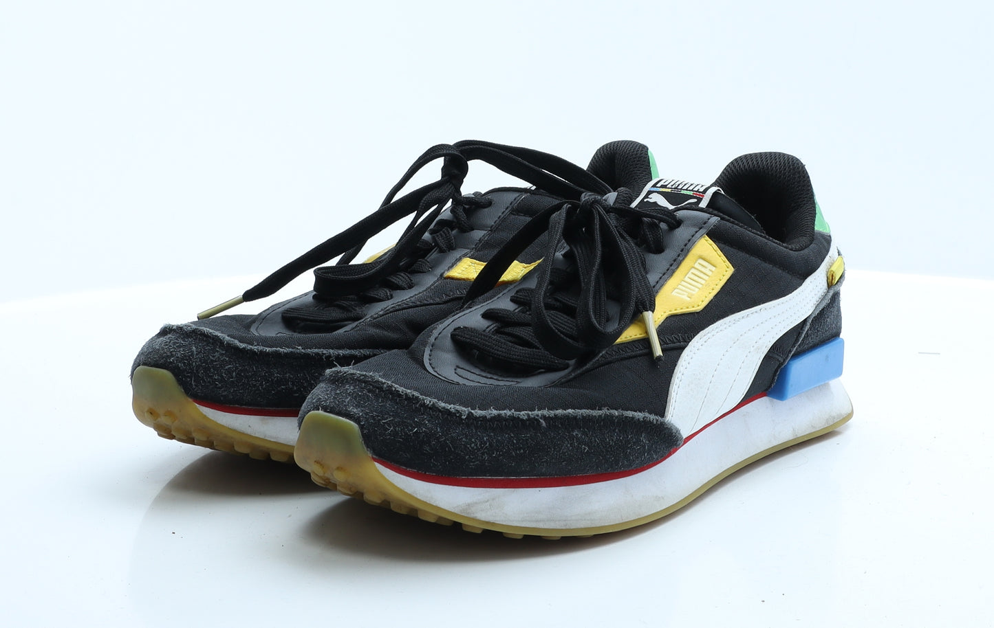 PUMA Mens Black Geometric Polyester Trainer  8 EUR 42