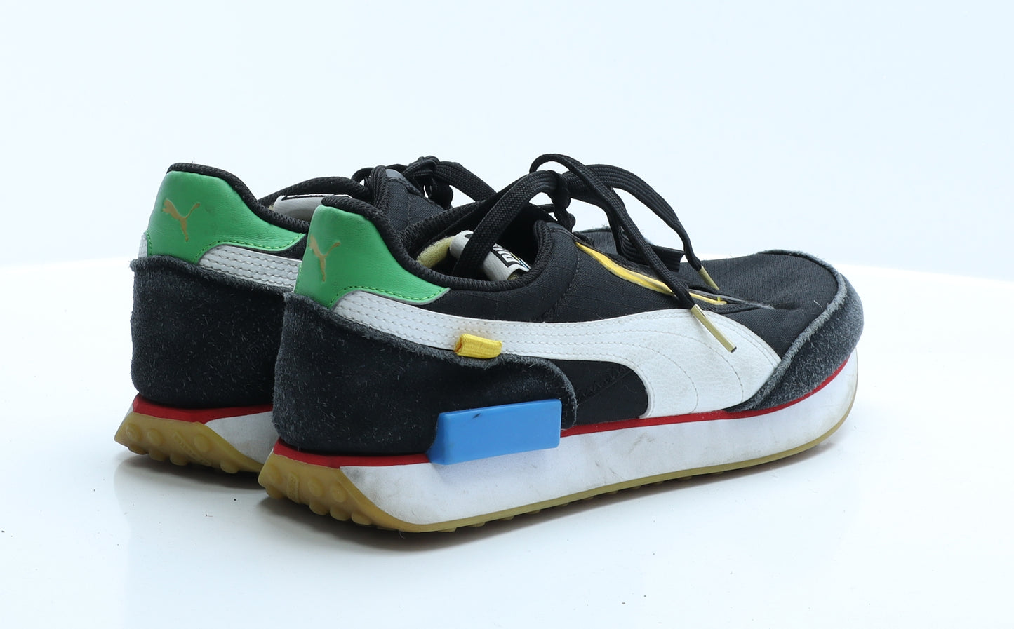 PUMA Mens Black Geometric Polyester Trainer  8 EUR 42