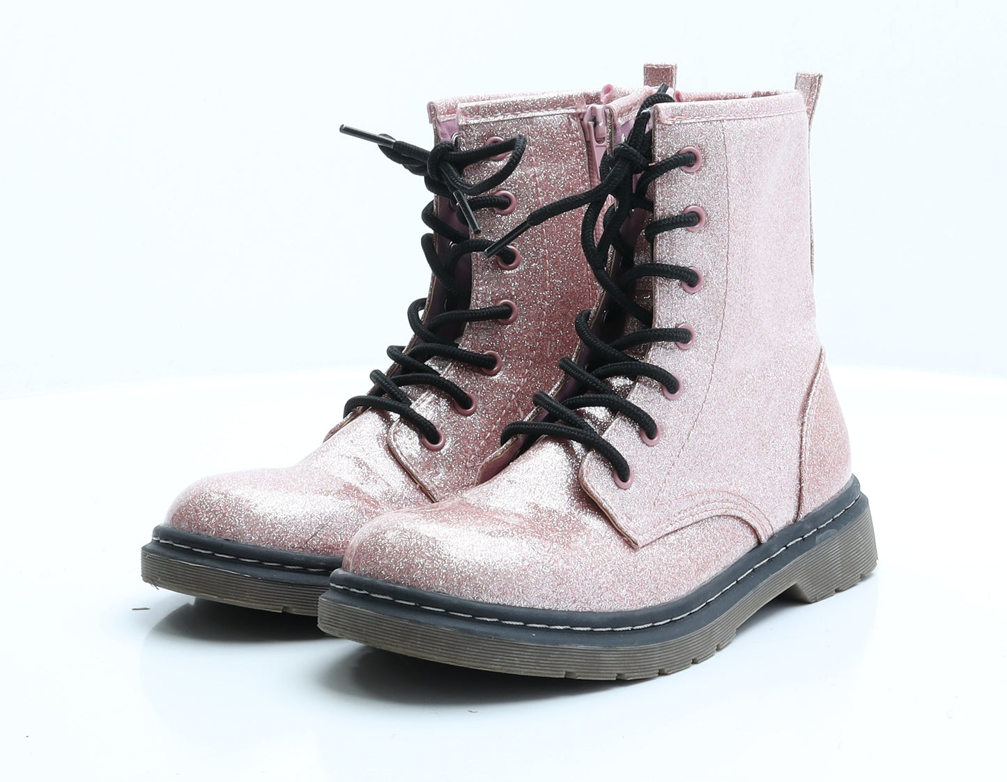 Dunnes Stores Womens Pink  Polyester Combat Boot 4 EUR 37