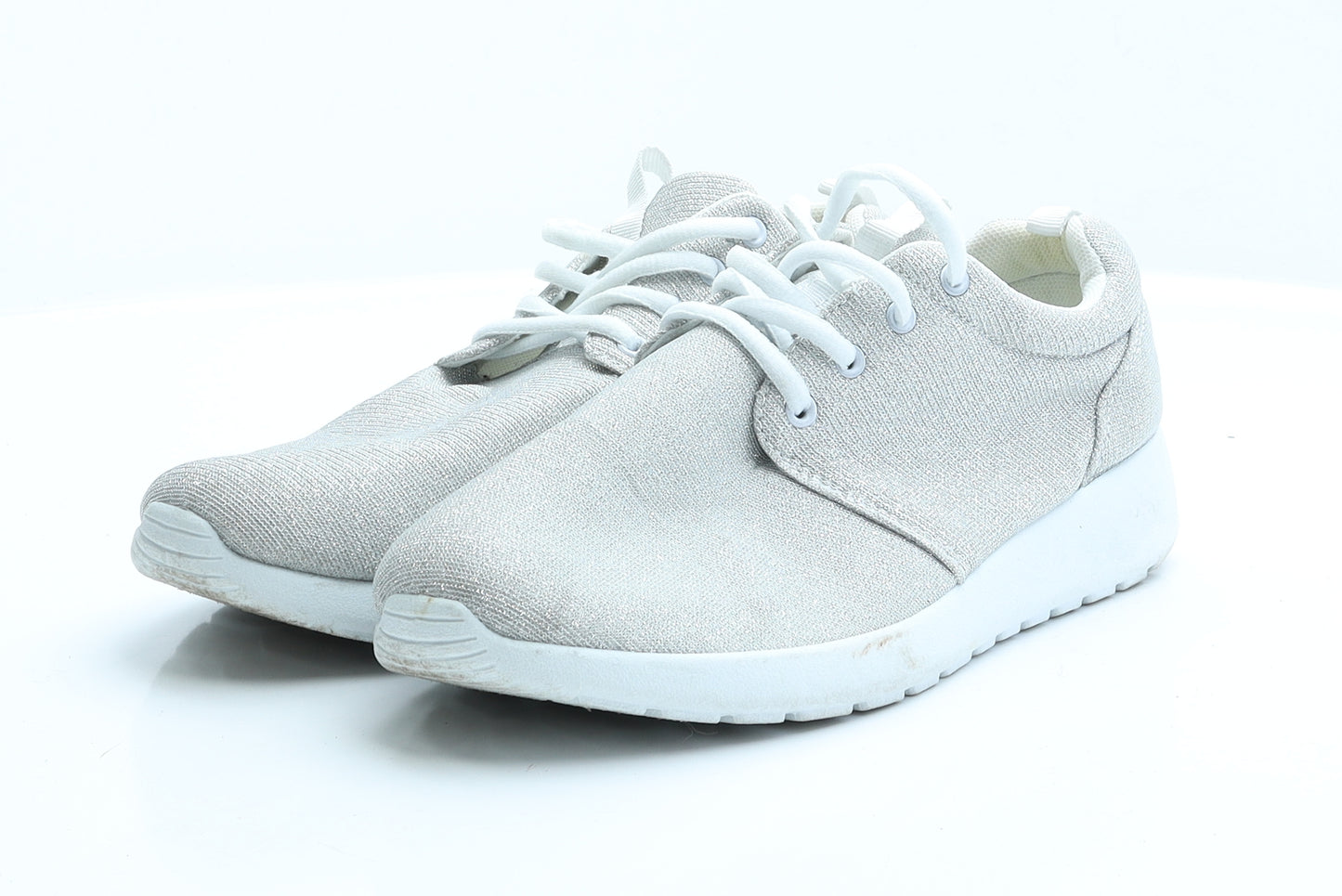 Peacocks Womens Silver  Polyester Trainer Flat 6 39