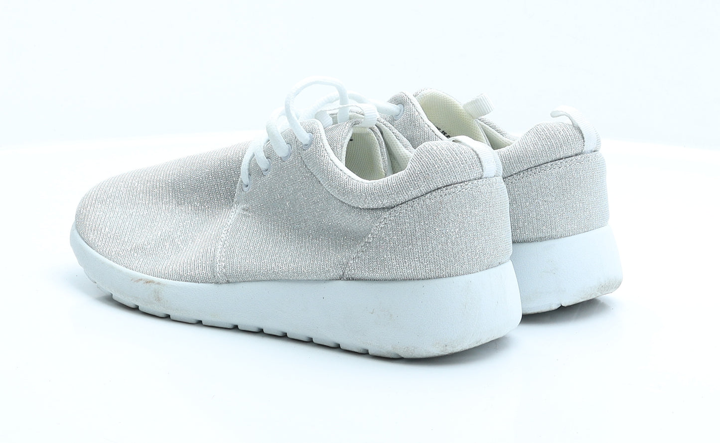 Peacocks Womens Silver  Polyester Trainer Flat 6 39