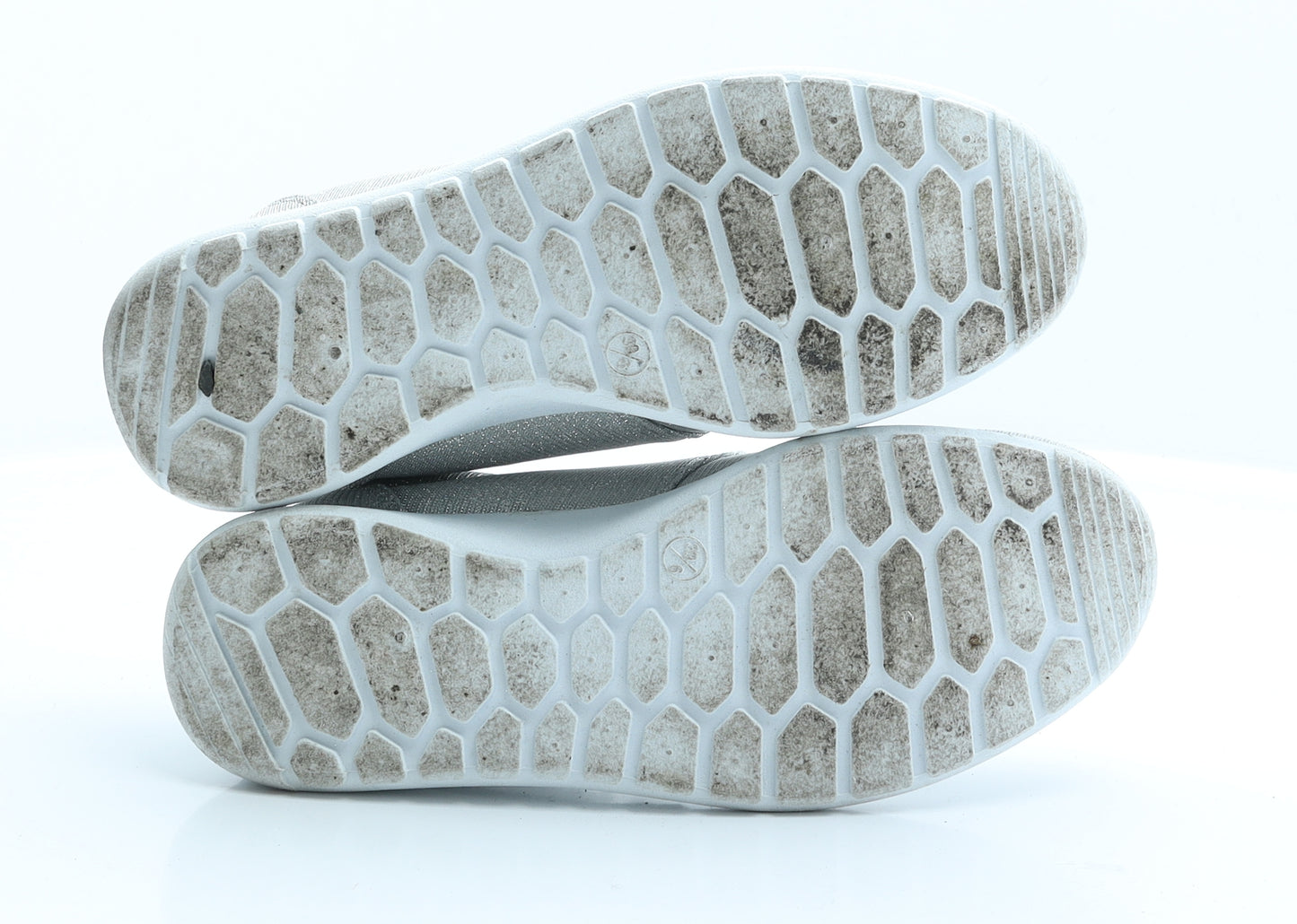 Peacocks Womens Silver  Polyester Trainer Flat 6 39