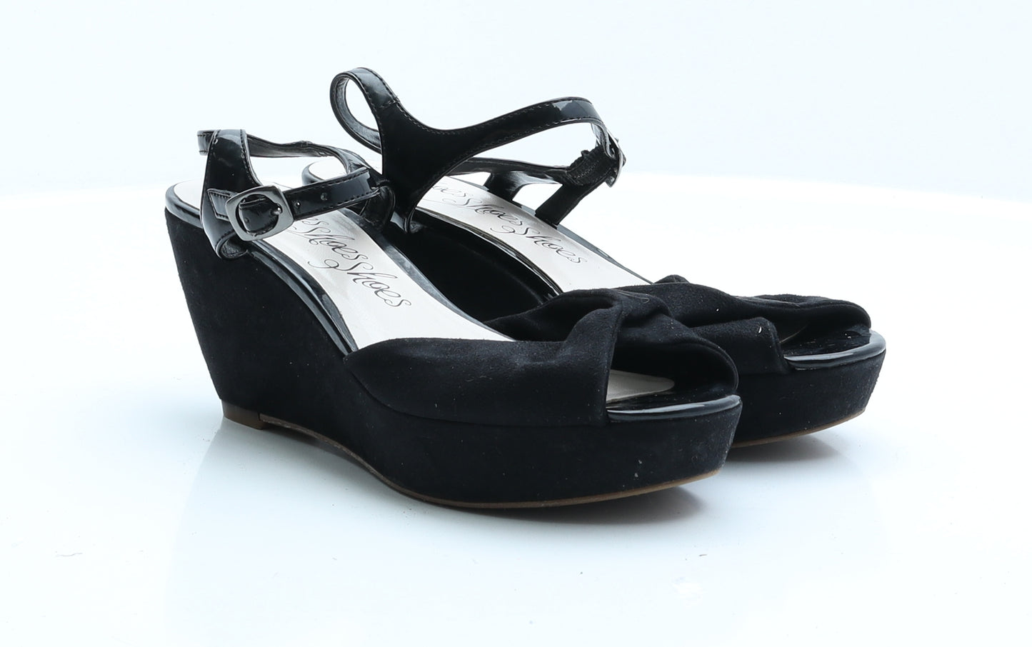 Marks and Spencer Womens Black  Suede Platform Heel 4.5 EUR 37.5