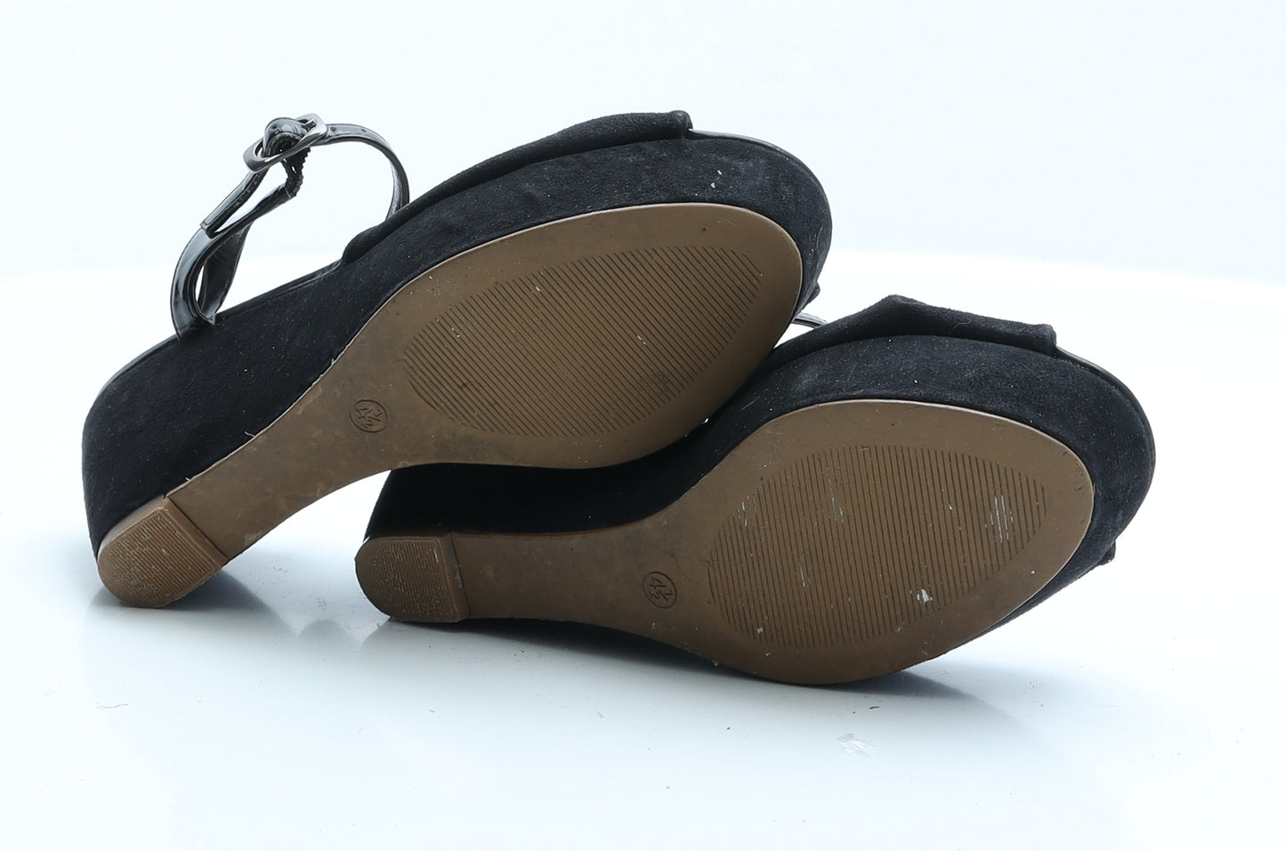 Marks and Spencer Womens Black  Suede Platform Heel 4.5 EUR 37.5