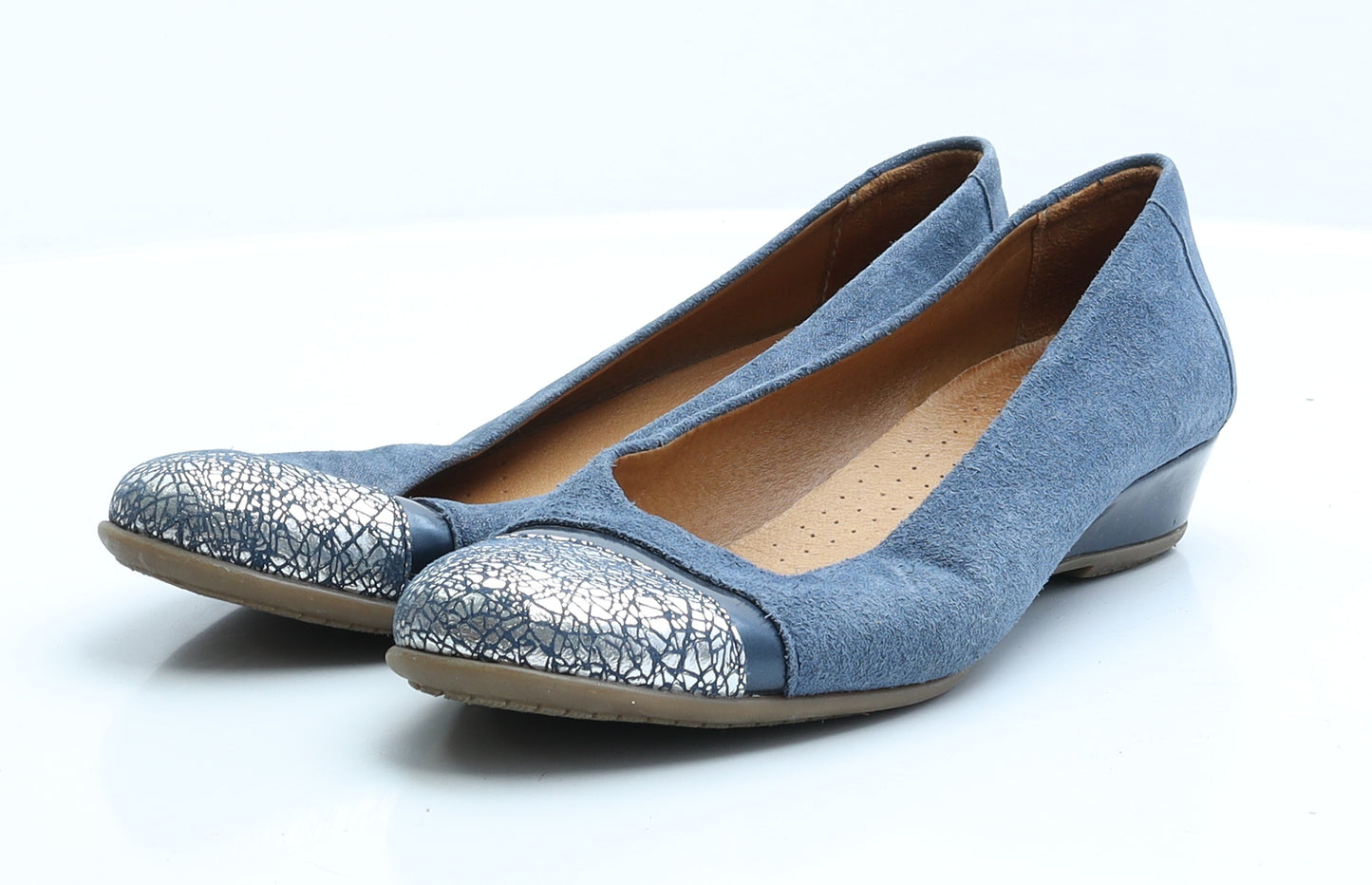 Babila Womens Blue  Suede Ballet Flat 7 EUR 40