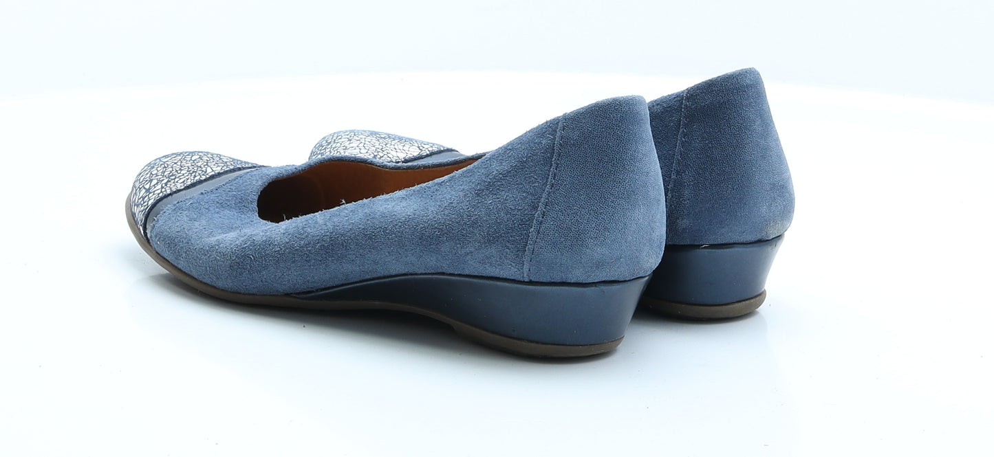 Babila Womens Blue  Suede Ballet Flat 7 EUR 40