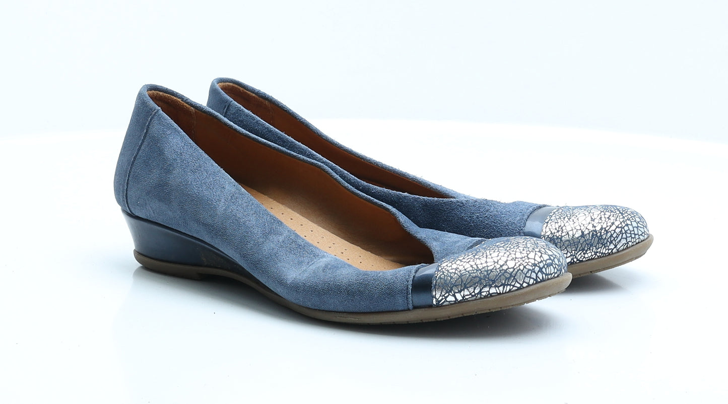 Babila Womens Blue  Suede Ballet Flat 7 EUR 40