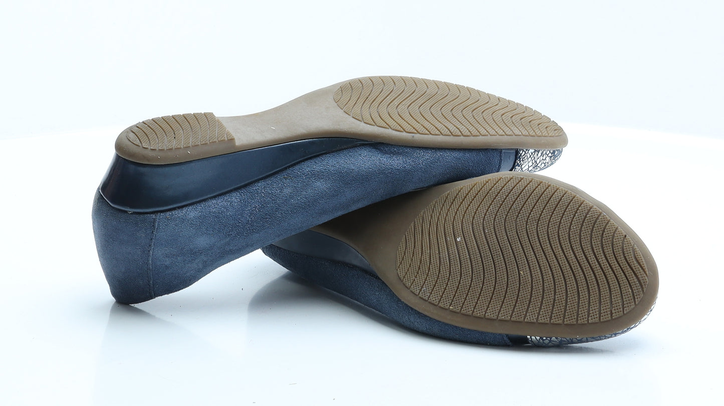 Babila Womens Blue  Suede Ballet Flat 7 EUR 40