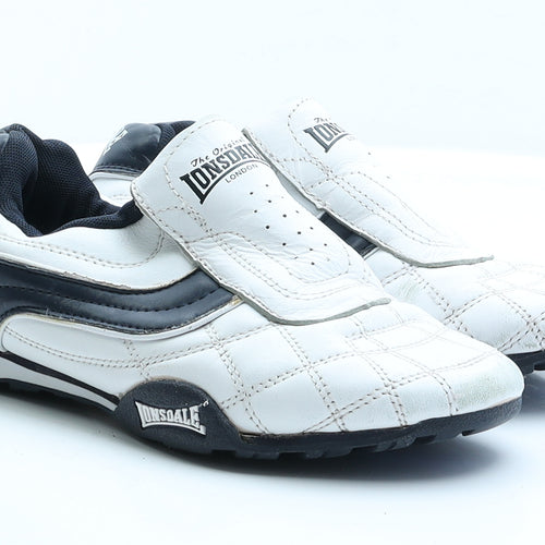 Lonsdale Boys White  Faux Leather Trainer  3 EUR 35