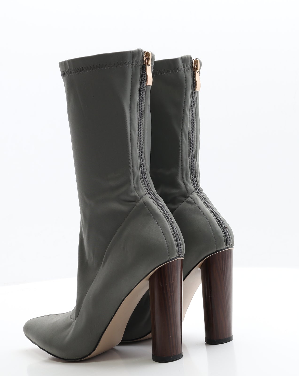 Preworn Womens Grey  Polyester Bootie Boot 5