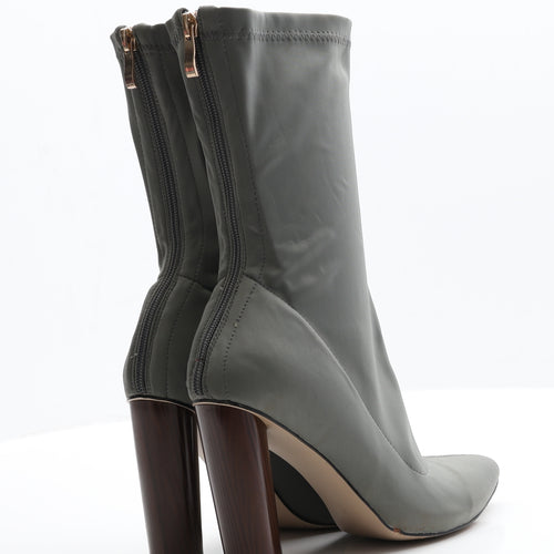 Preworn Womens Grey  Polyester Bootie Boot 5