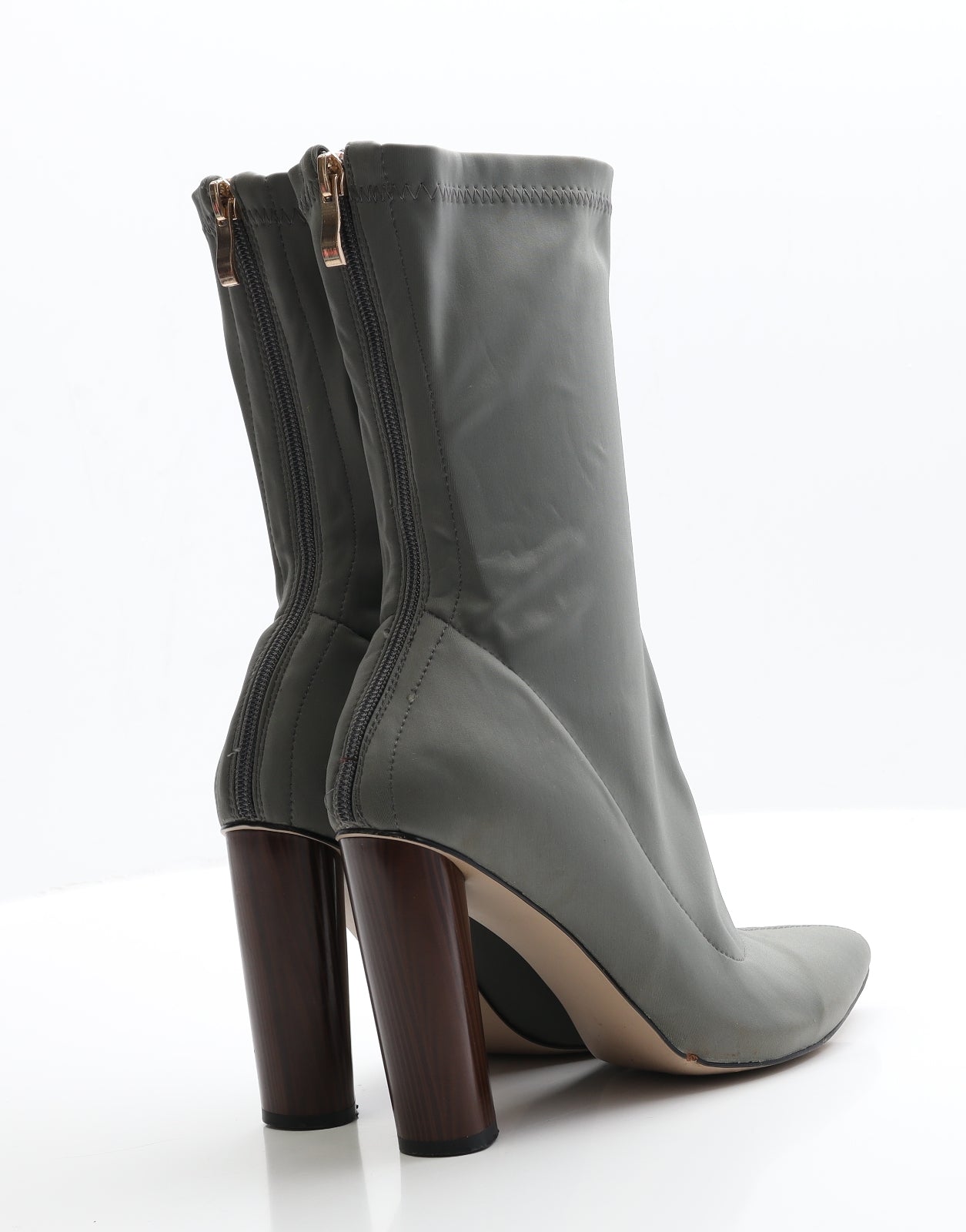 Preworn Womens Grey  Polyester Bootie Boot 5