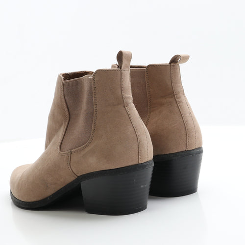 ASOS Womens Beige  Faux Suede Chelsea Boot 6