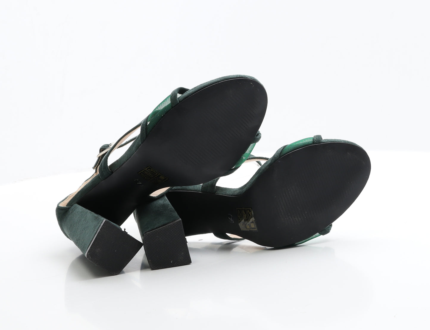 Public Desire Womens Green  Faux Suede Strappy Heel 7