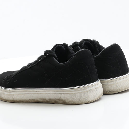 Primark Womens Black  Faux Suede Trainer Flat 3