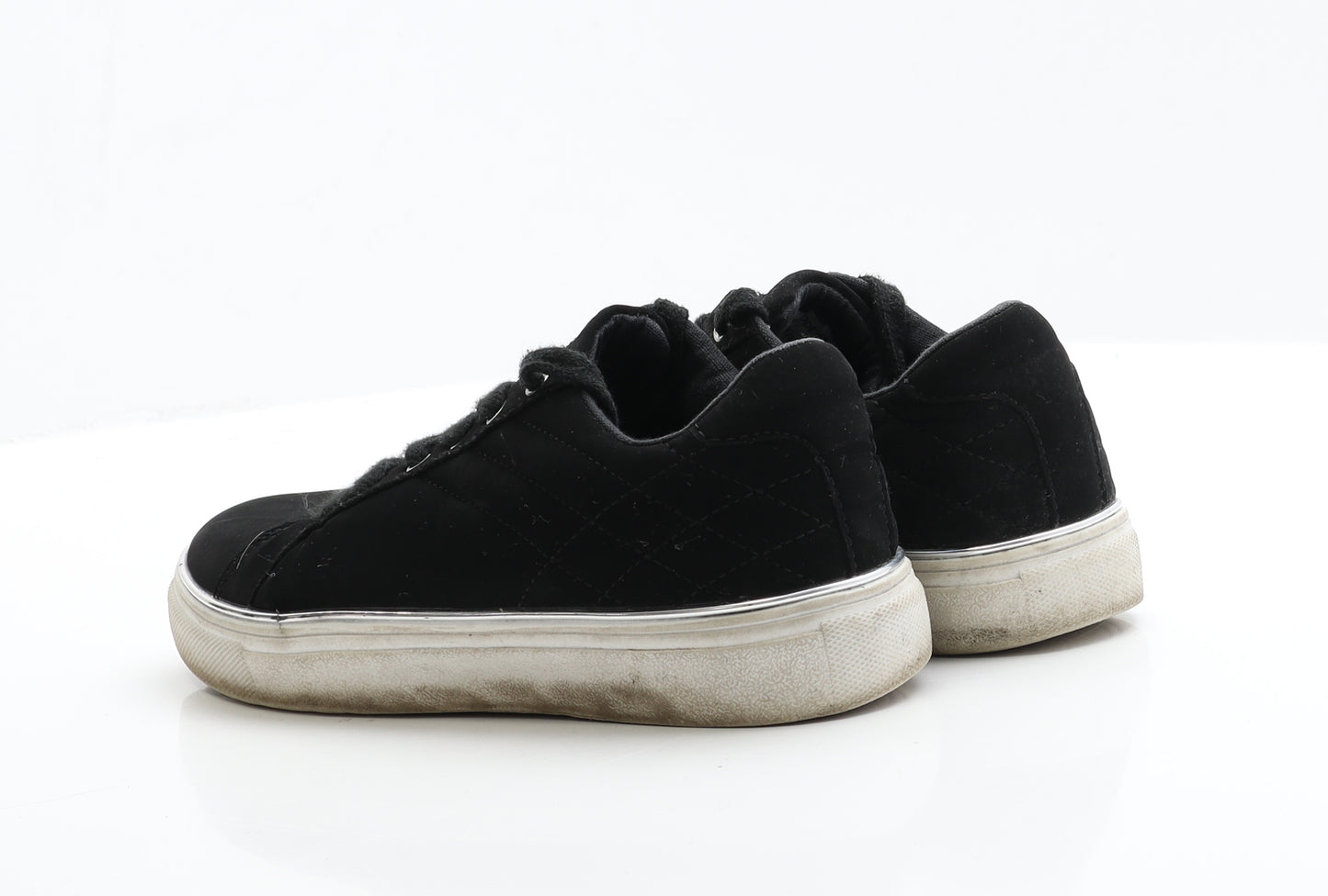 Primark Womens Black  Faux Suede Trainer Flat 3