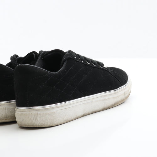 Primark Womens Black  Faux Suede Trainer Flat 3
