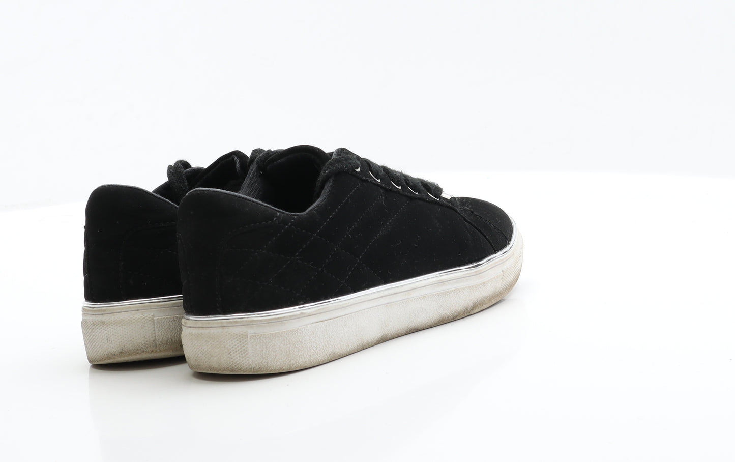 Primark Womens Black  Faux Suede Trainer Flat 3