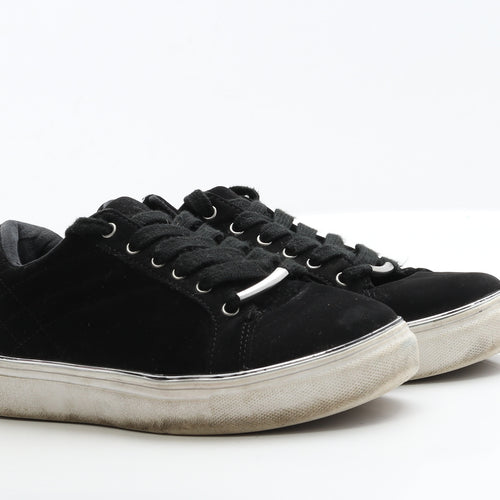 Primark Womens Black  Faux Suede Trainer Flat 3