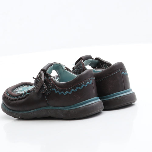 Clarks Girls Brown  Faux Leather Flat  4