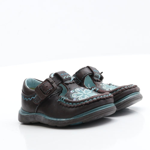Clarks Girls Brown  Faux Leather Flat  4