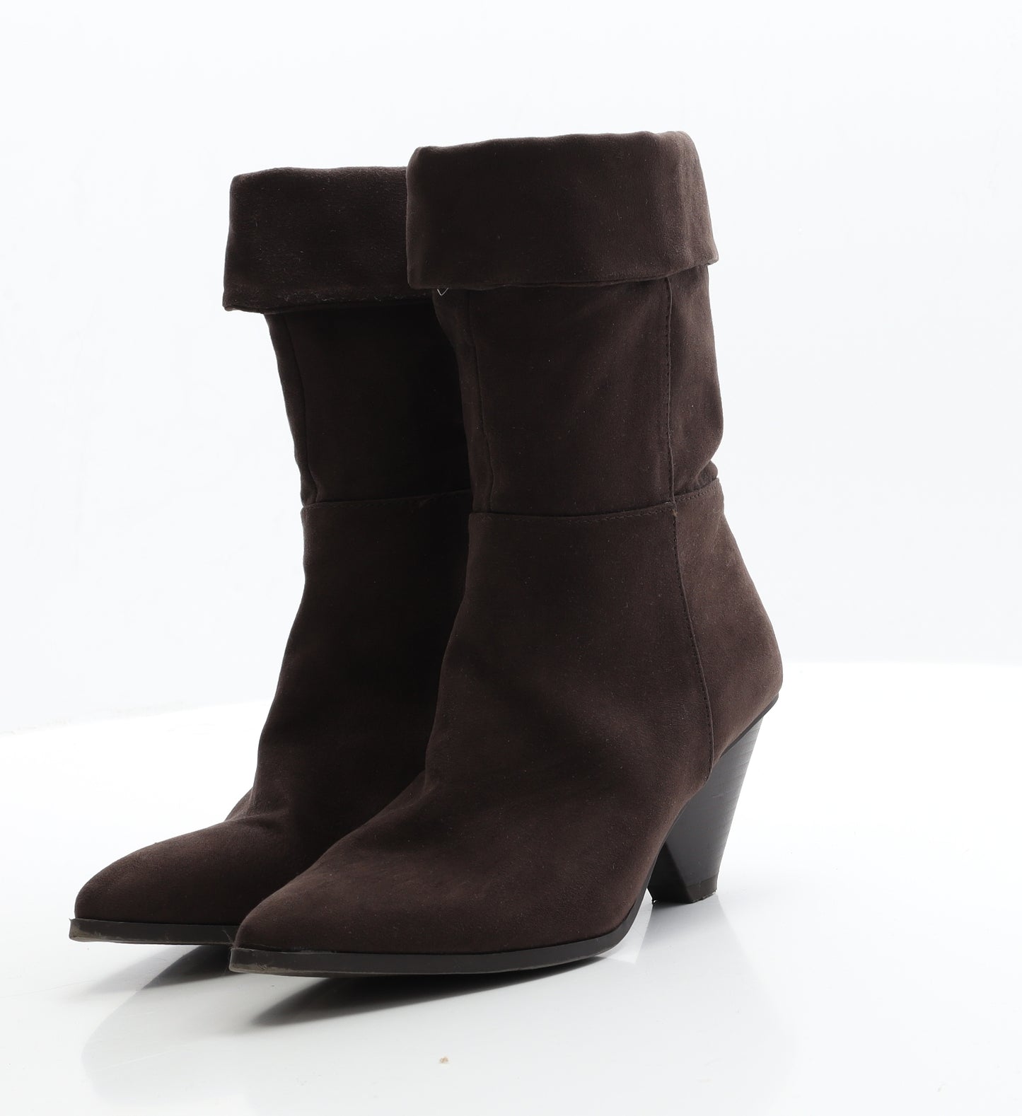 George Womens Brown  Faux Suede Bootie Boot 4 EUR 37