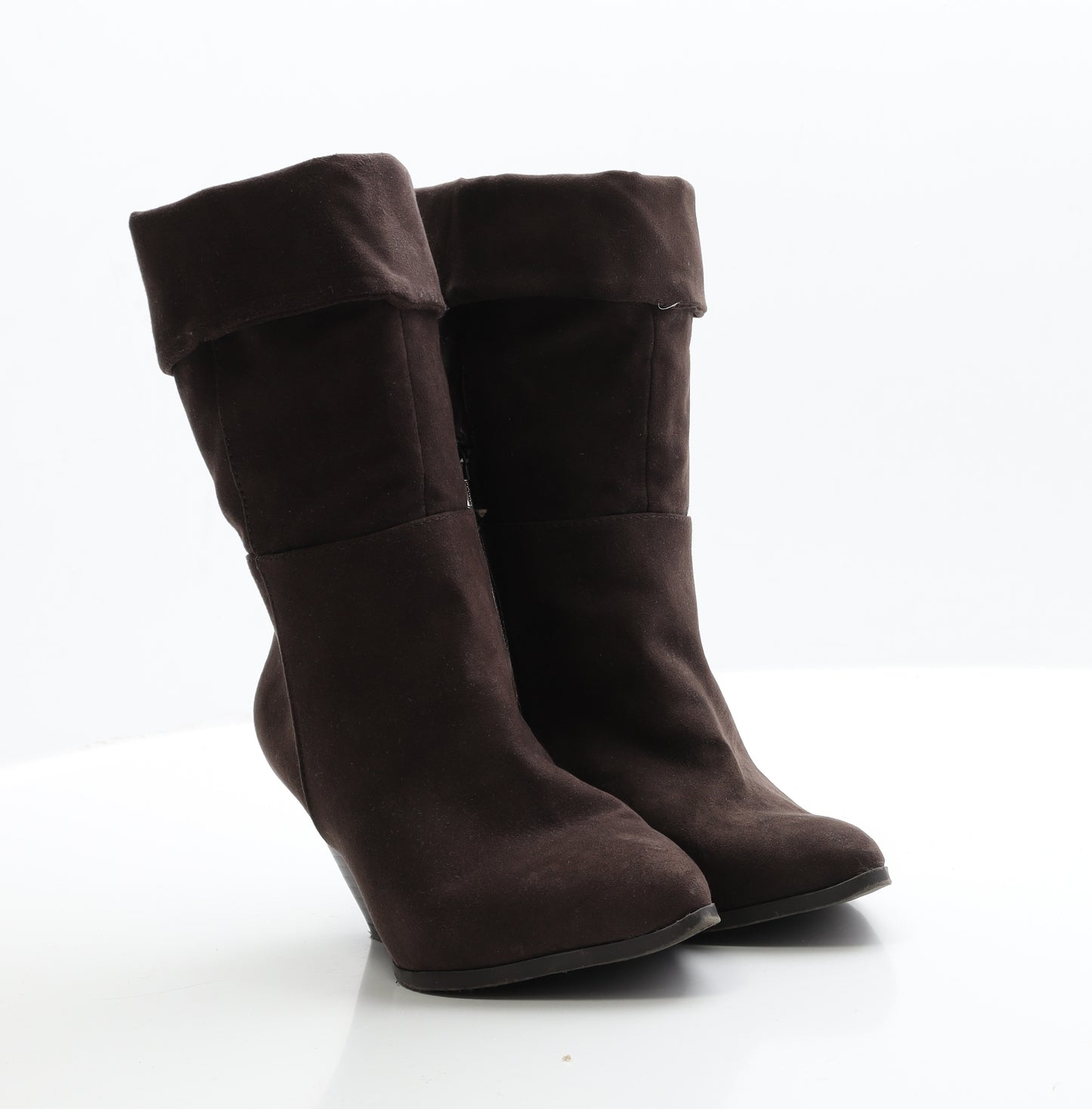 George Womens Brown  Faux Suede Bootie Boot 4 EUR 37