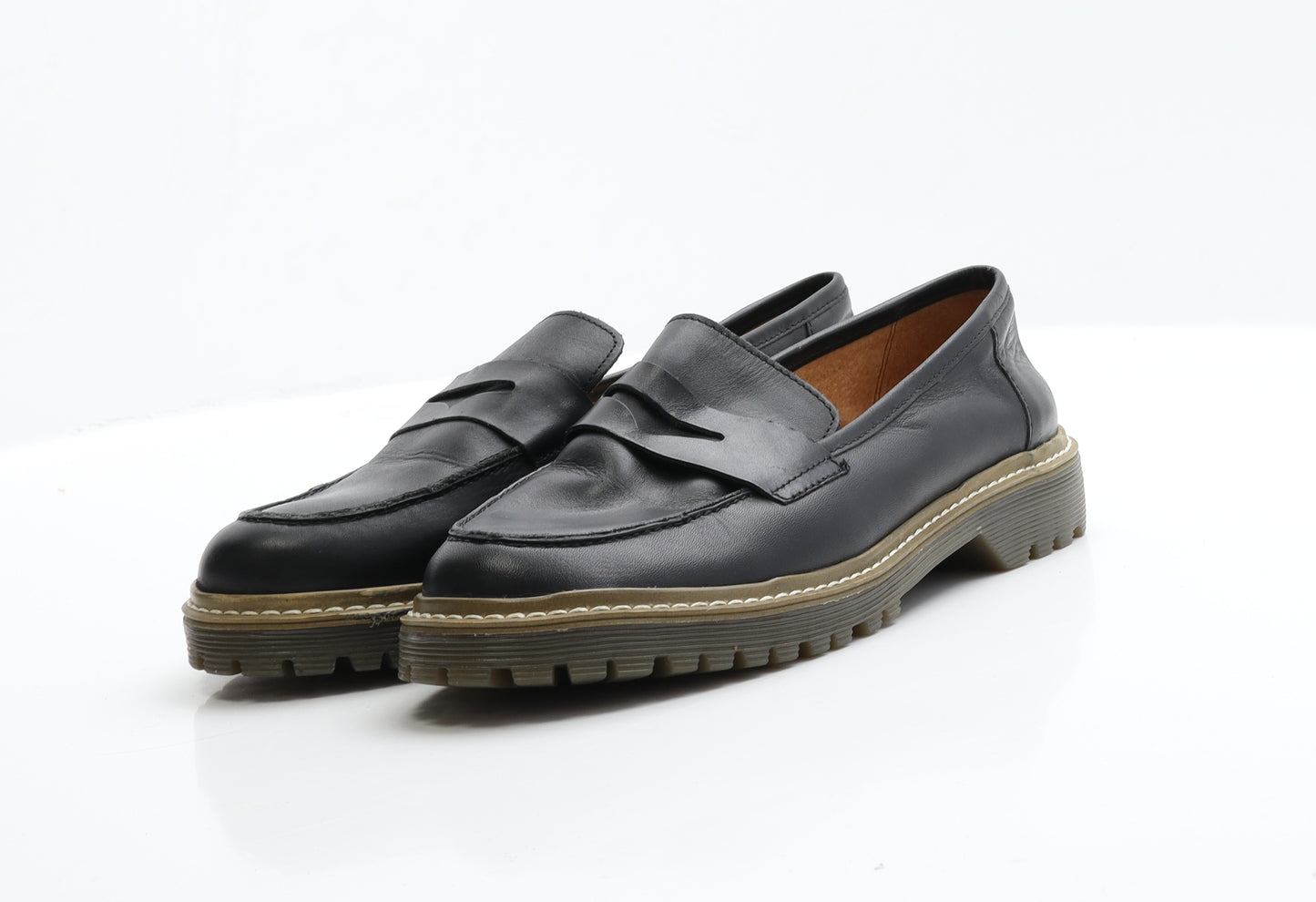 OFFICE Womens Black  Faux Leather Loafer Flat 6 39