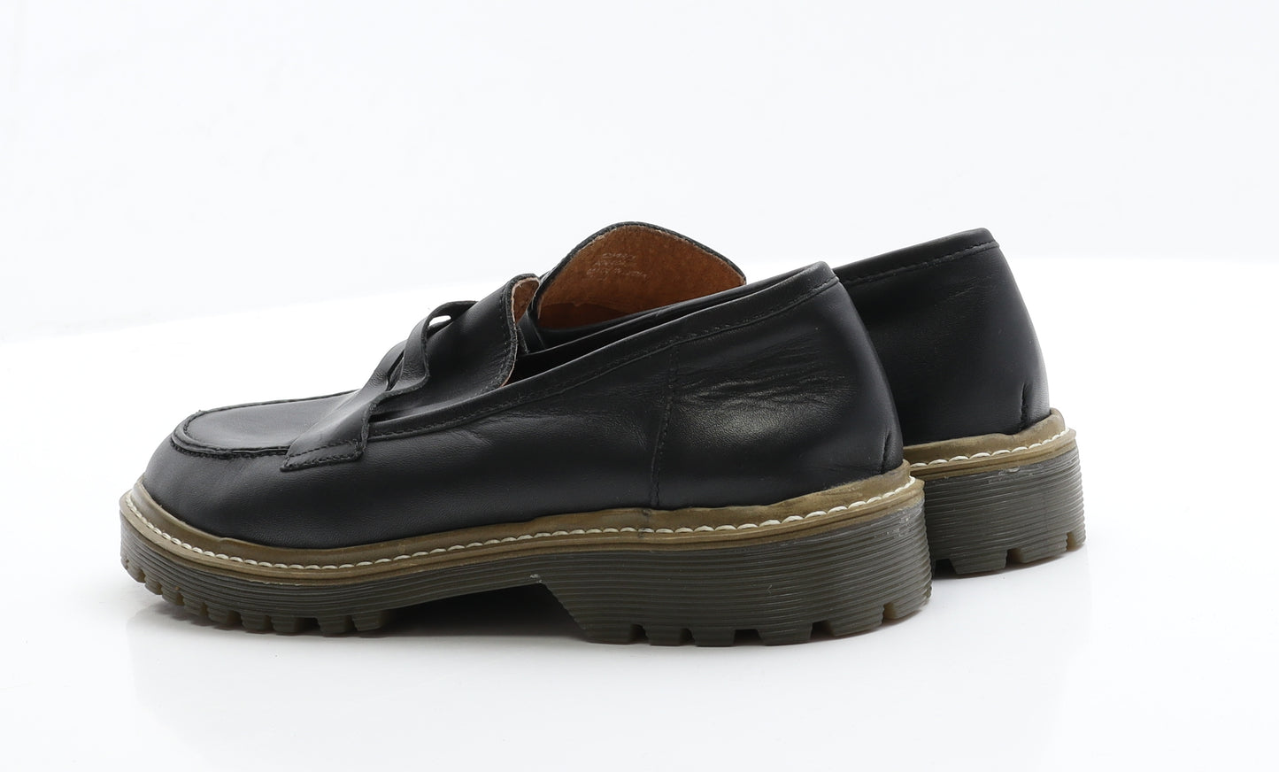 OFFICE Womens Black  Faux Leather Loafer Flat 6 39