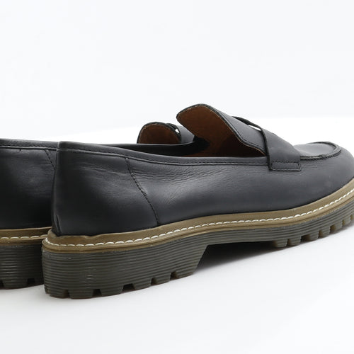 OFFICE Womens Black  Faux Leather Loafer Flat 6 39