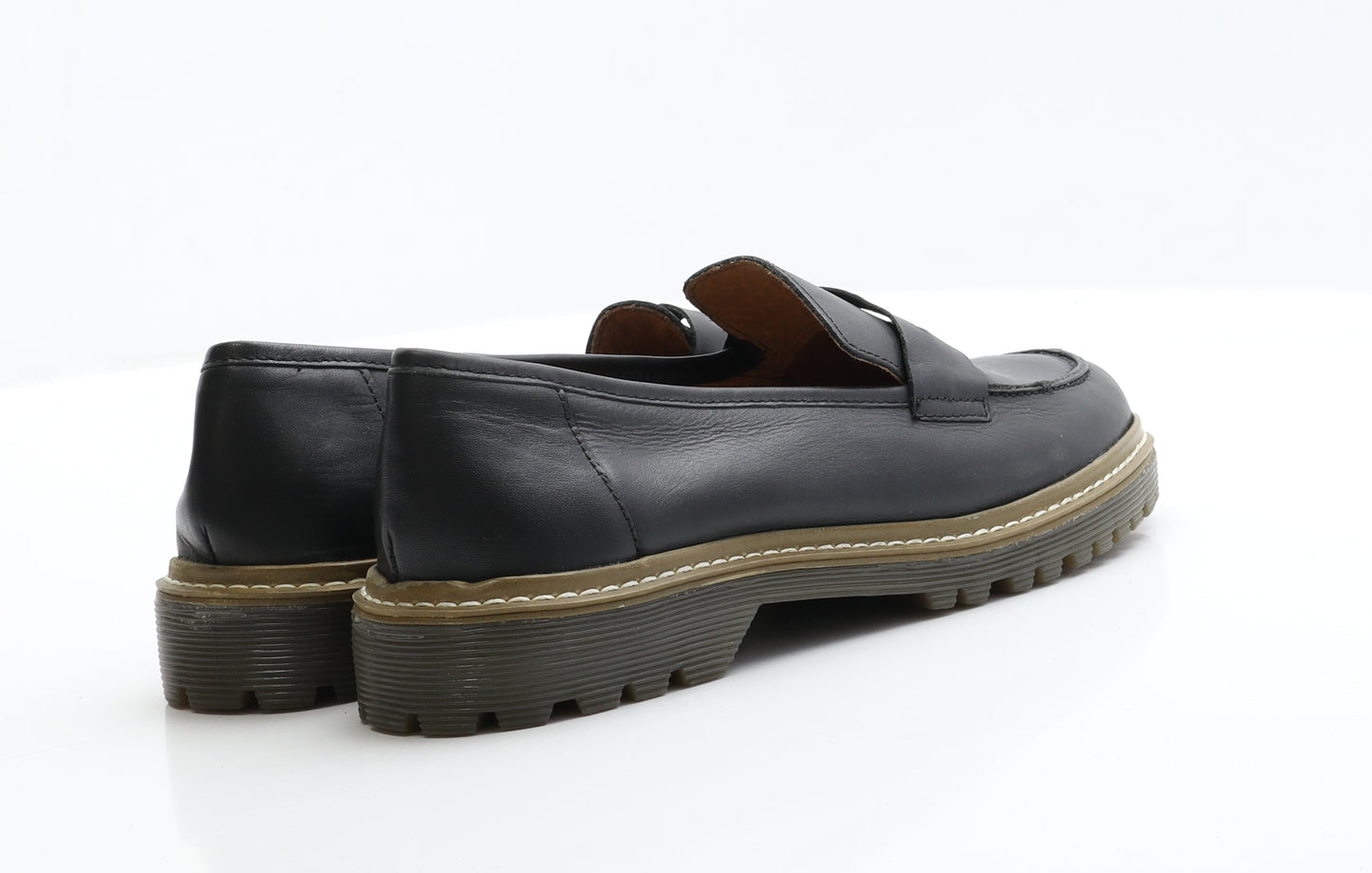 OFFICE Womens Black  Faux Leather Loafer Flat 6 39