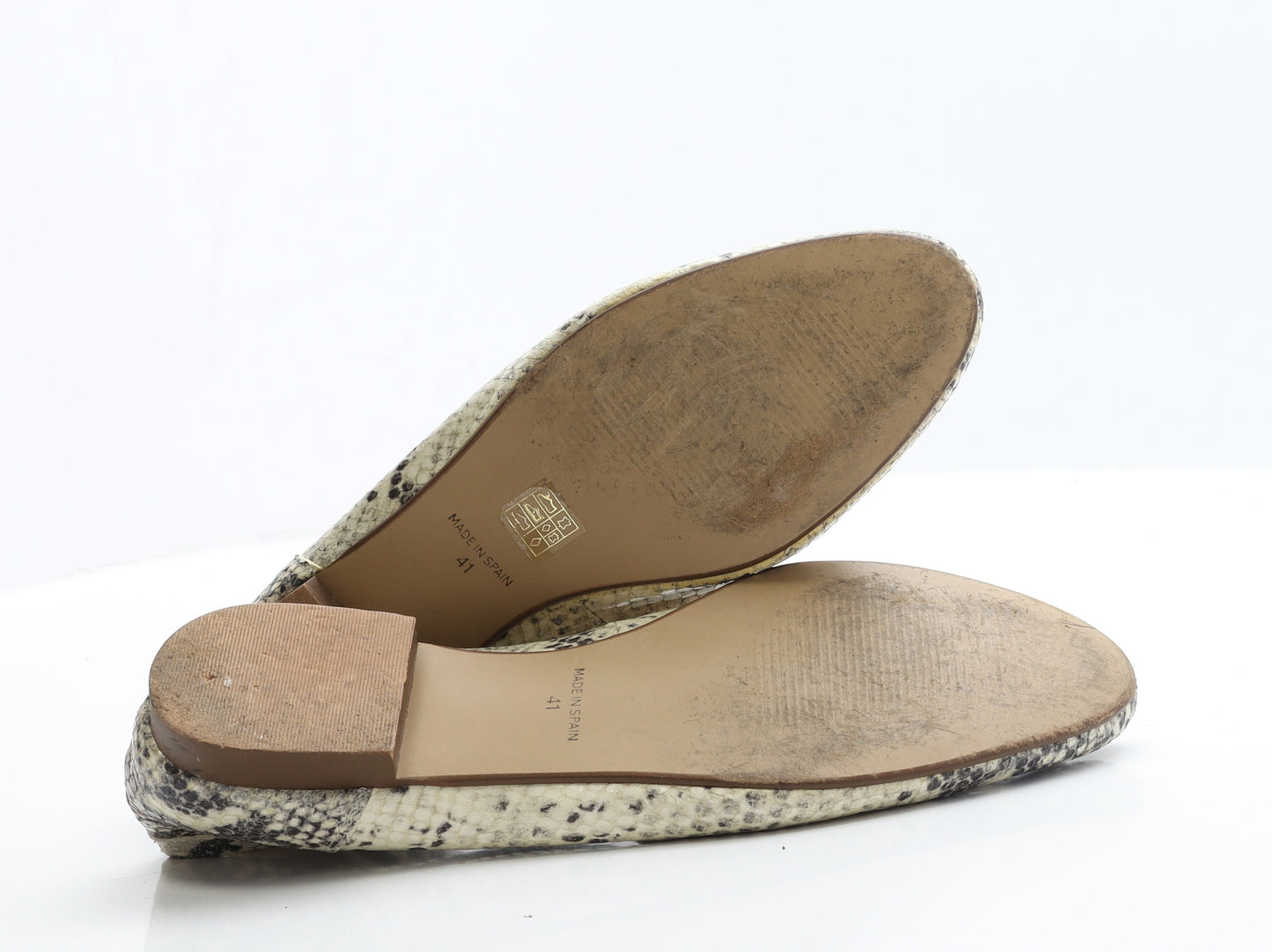 OFFICE Womens Beige Geometric Faux Leather Loafer Flat 8 41