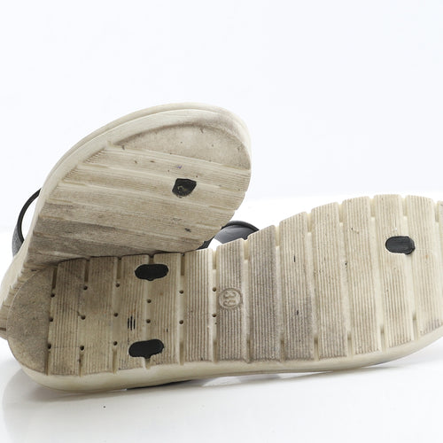 Preworn Womens Black  Polyester Thong Sandal 6 39