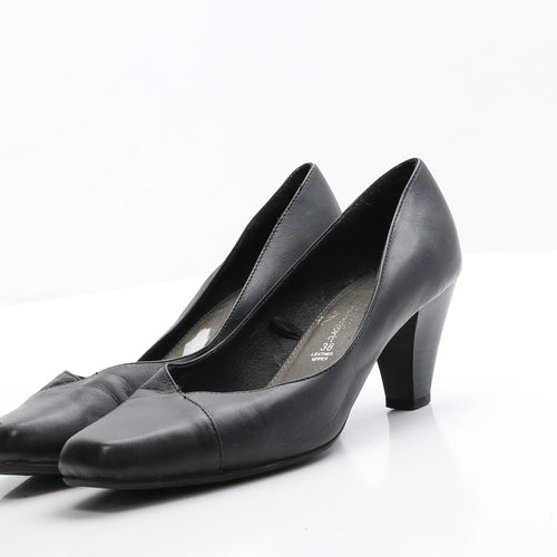 George Womens Black  Leather Court Heel 5 EUR 38