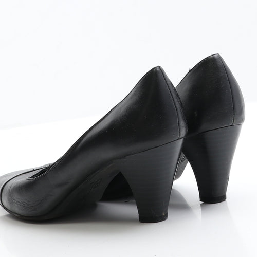 George Womens Black  Leather Court Heel 5 EUR 38