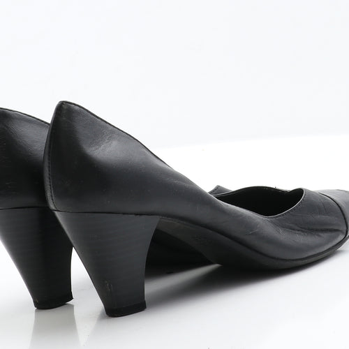 George Womens Black  Leather Court Heel 5 EUR 38