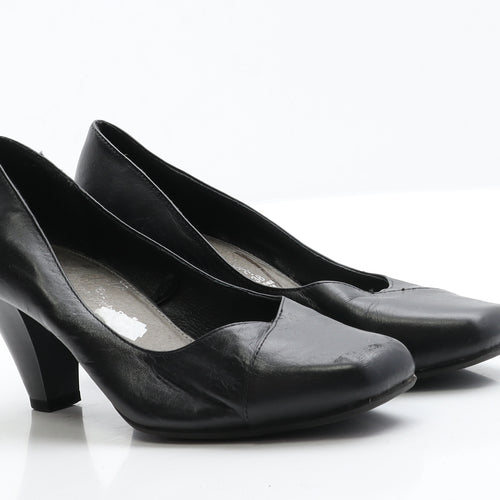George Womens Black  Leather Court Heel 5 EUR 38