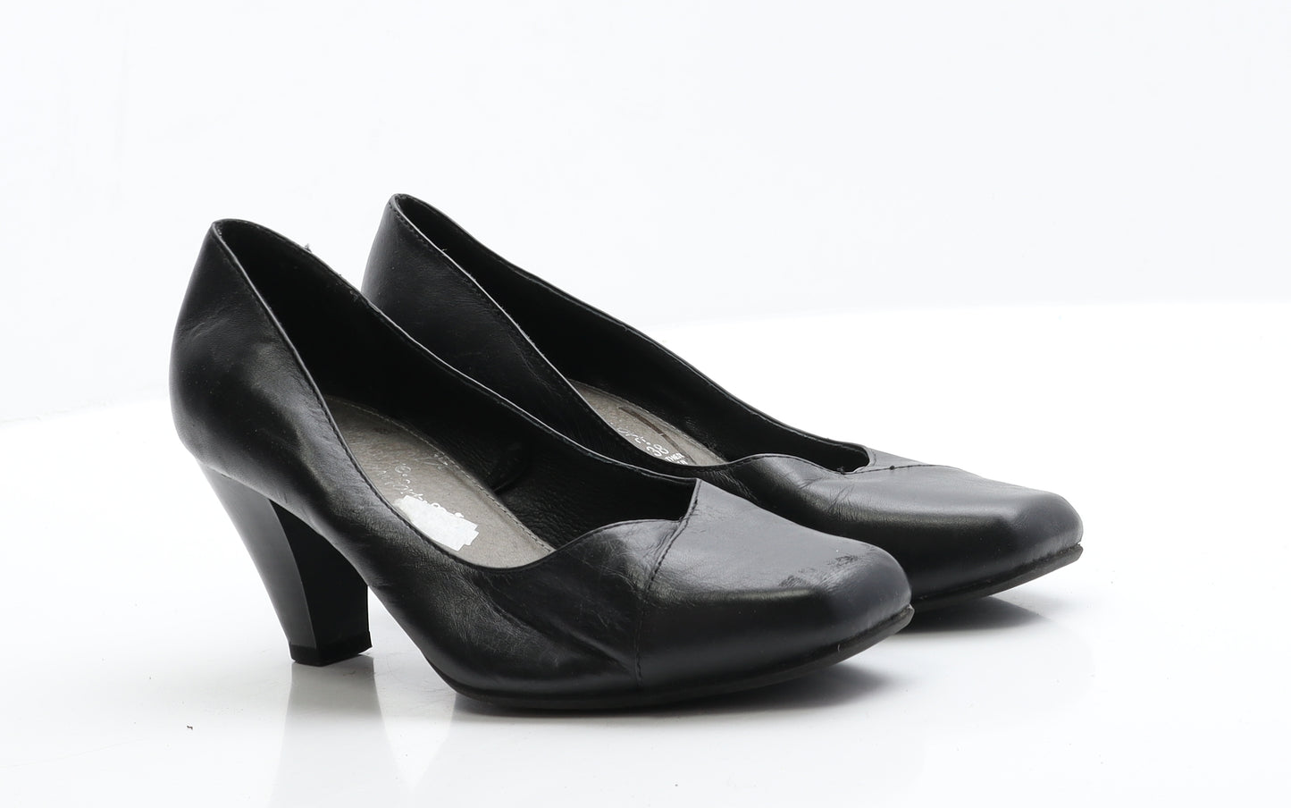 George Womens Black  Leather Court Heel 5 EUR 38