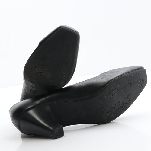 George Womens Black  Leather Court Heel 5 EUR 38