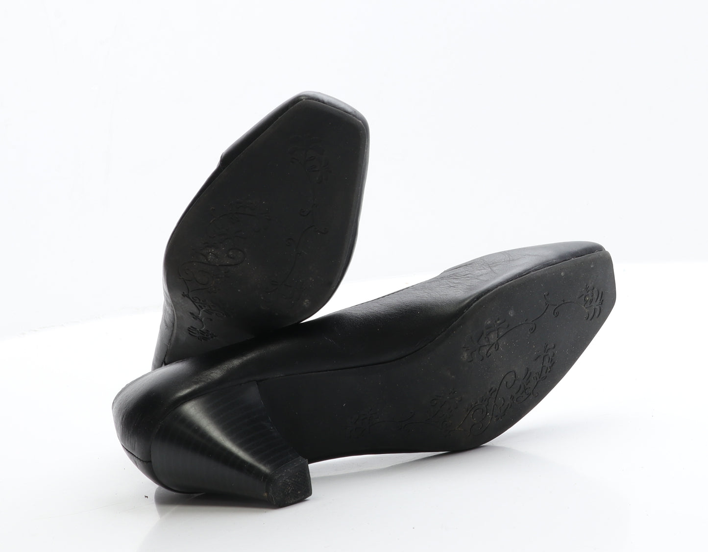 George Womens Black  Leather Court Heel 5 EUR 38