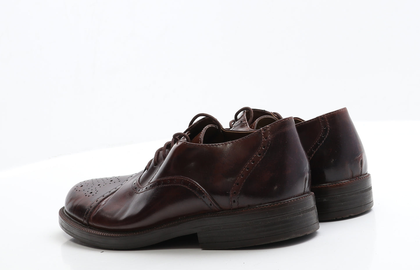 Malvern Mens Brown  Faux Leather Brogue Dress 8