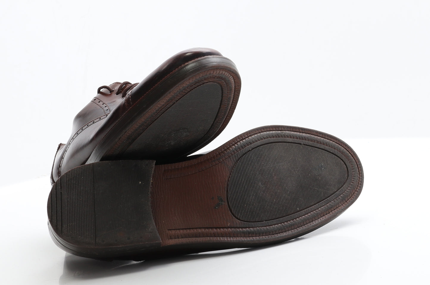 Malvern Mens Brown  Faux Leather Brogue Dress 8