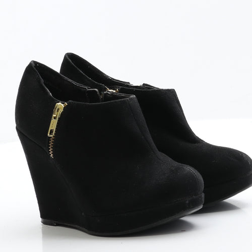 New Look Womens Black  Faux Suede Bootie Boot 3