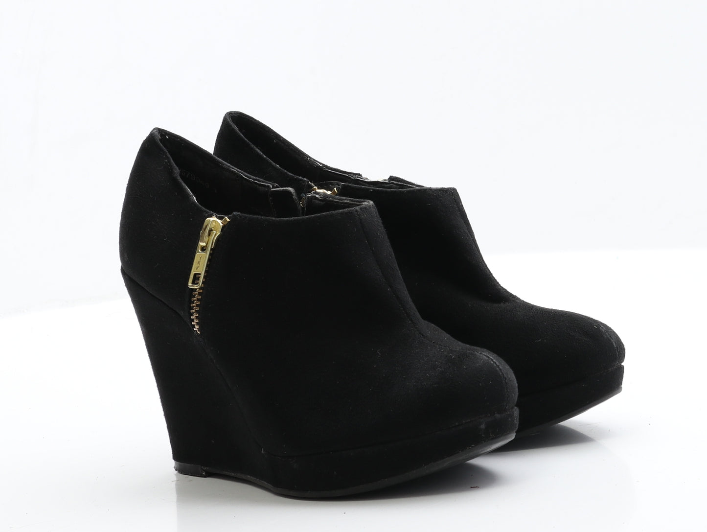New Look Womens Black  Faux Suede Bootie Boot 3