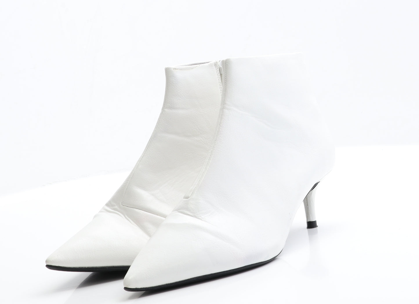 NEXT Womens White  Faux Leather Bootie Boot 7 EUR 41